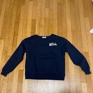 soul cycle star stripped crewneck